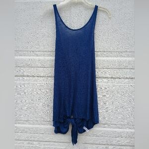 Blue Life California Plunge Back Knotted Mini Tank Dress Cover-up Women S XS